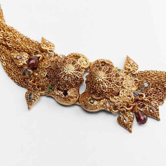 NWT. Zara Golden  Belt with Metal Chains. - Picture 5 of 6